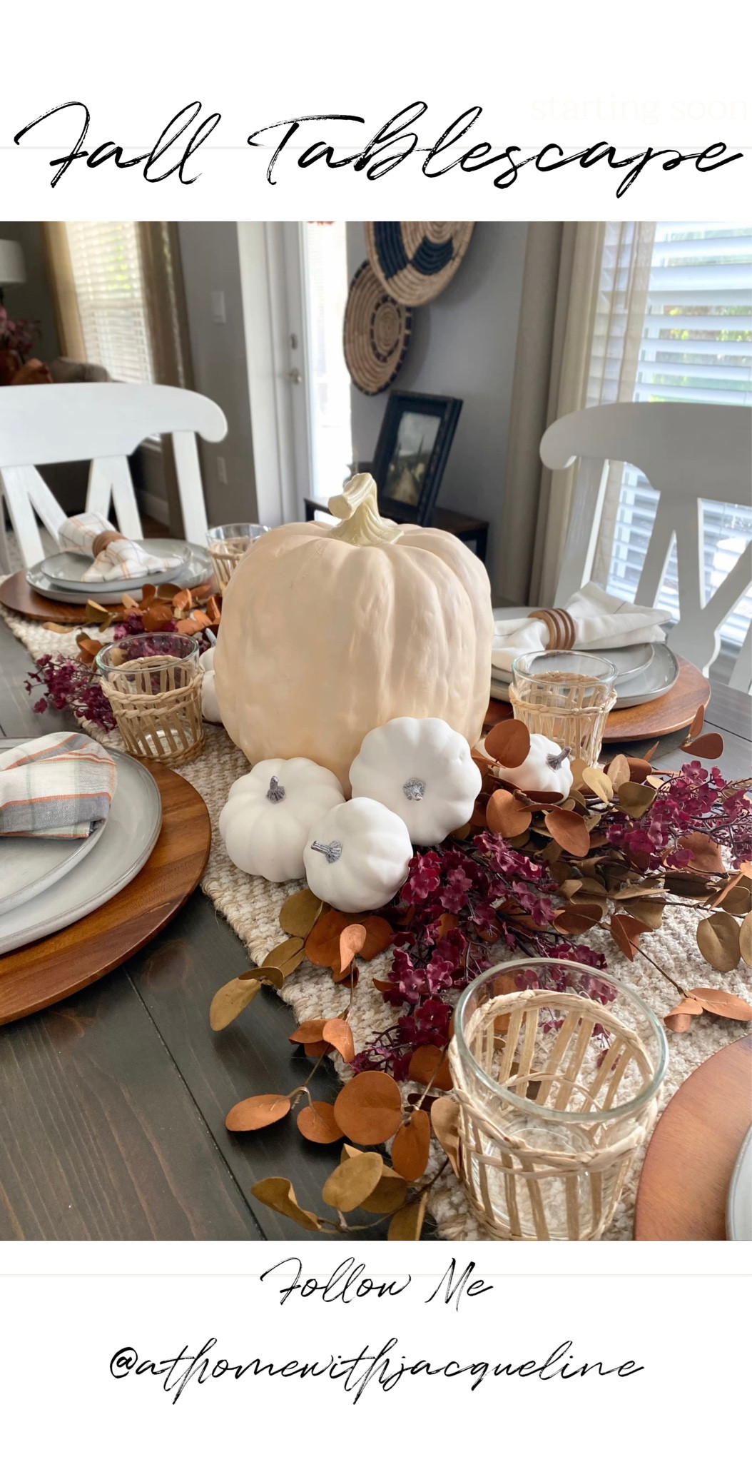 Fall tablescape.  Fall decor. Seasonal decor. Neutral home decor. 

#fall #falldecor

#LTKunder50 #LTKSeasonal #LTKhome
