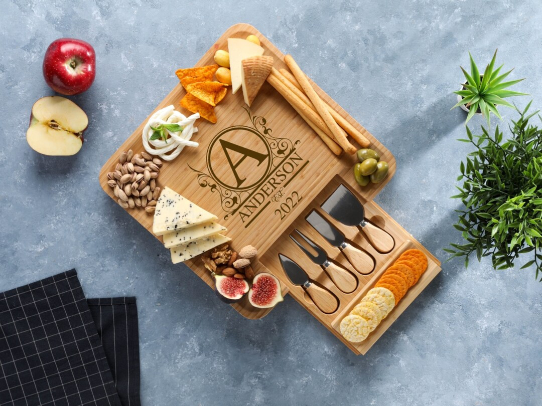 Personalised Charcuterie Board With Utensils Premium Cheese - Etsy | Etsy (US)