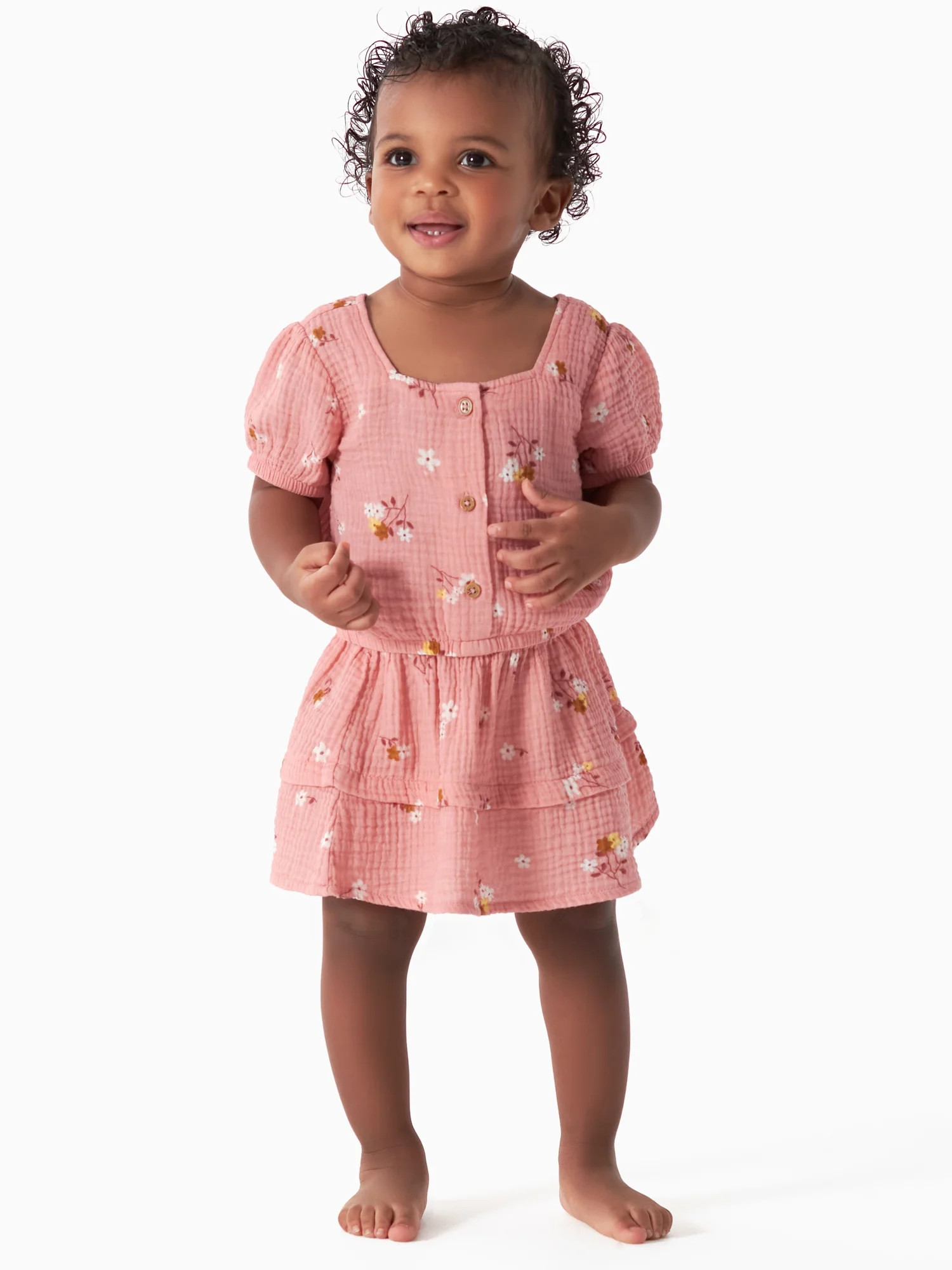 Modern Moments by Gerber Baby and Toddler Girls Top and Skirt Set, 2-Piece, Sizes 12M-5T | Walmart (US)