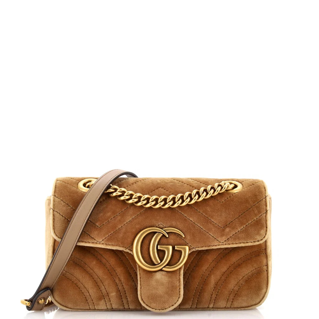 GG Marmont Flap Bag Matelasse Velvet Mini | Rebag