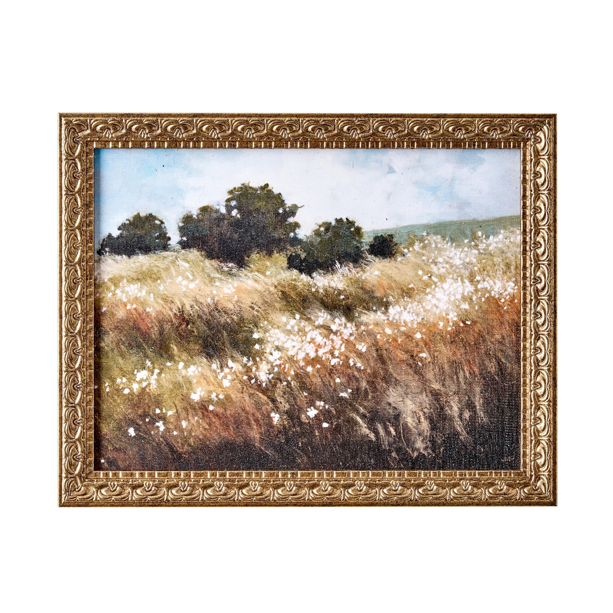 Home Decor Collection Calm Meadow Landscape Wall Art, Nature Canvas Print with Wood Bronze Frame,... | Walmart (US)
