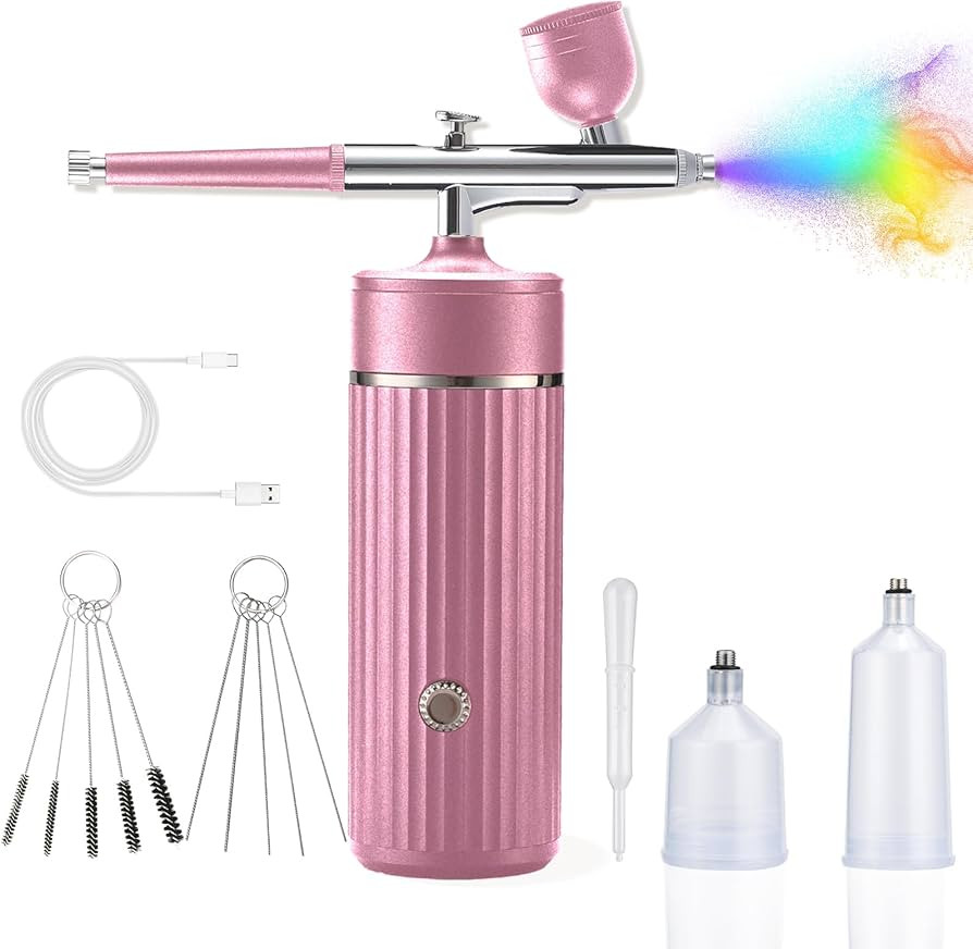 Cordless Airbrush Kit with Compressor - Rechargeable Air Brush Gun Set with 0.3mm Tip, 20-27PSI A... | Amazon (US)