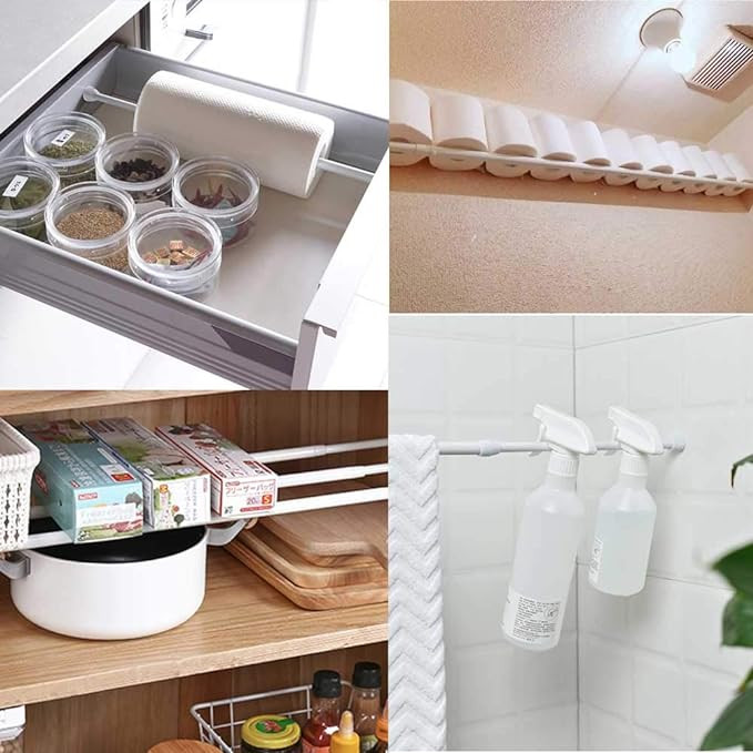 2pcs Spring Tension Curtain Rod，28-43 Inches Adjustable Expandable Pressure Black Curtain Tensi... | Amazon (US)