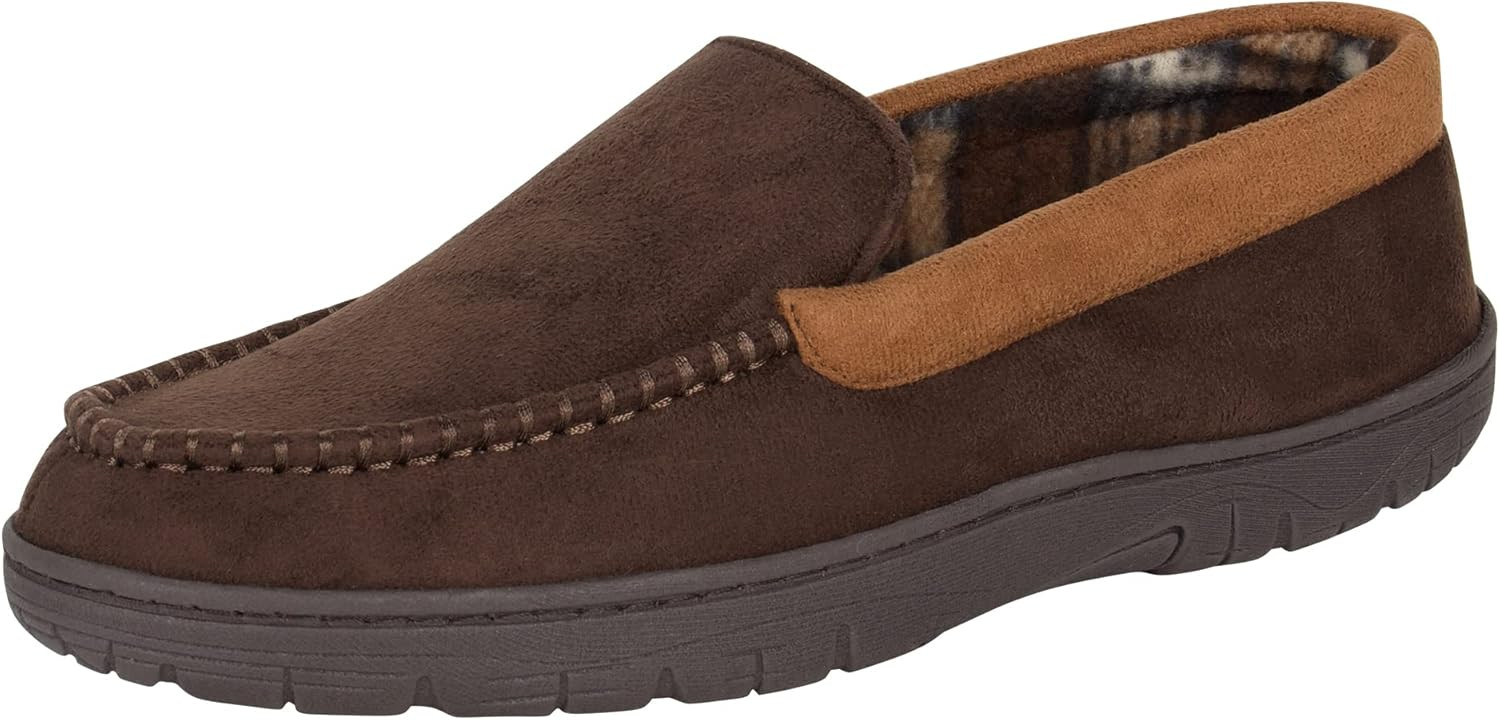 Hanes Men's Moccasin Slipper House Shoe with Indoor Outdoor Memory Foam Sole Fresh Iq Odor Protec... | Amazon (US)