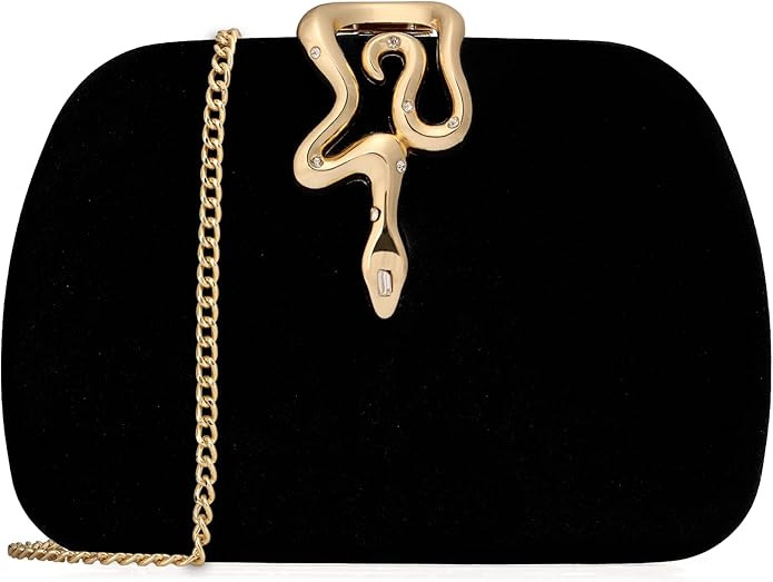 Velvet Evening Clutch Purse for Women-Snake Clasp Formal Handbag,Hard Shell Design Bag for Weddin... | Amazon (US)