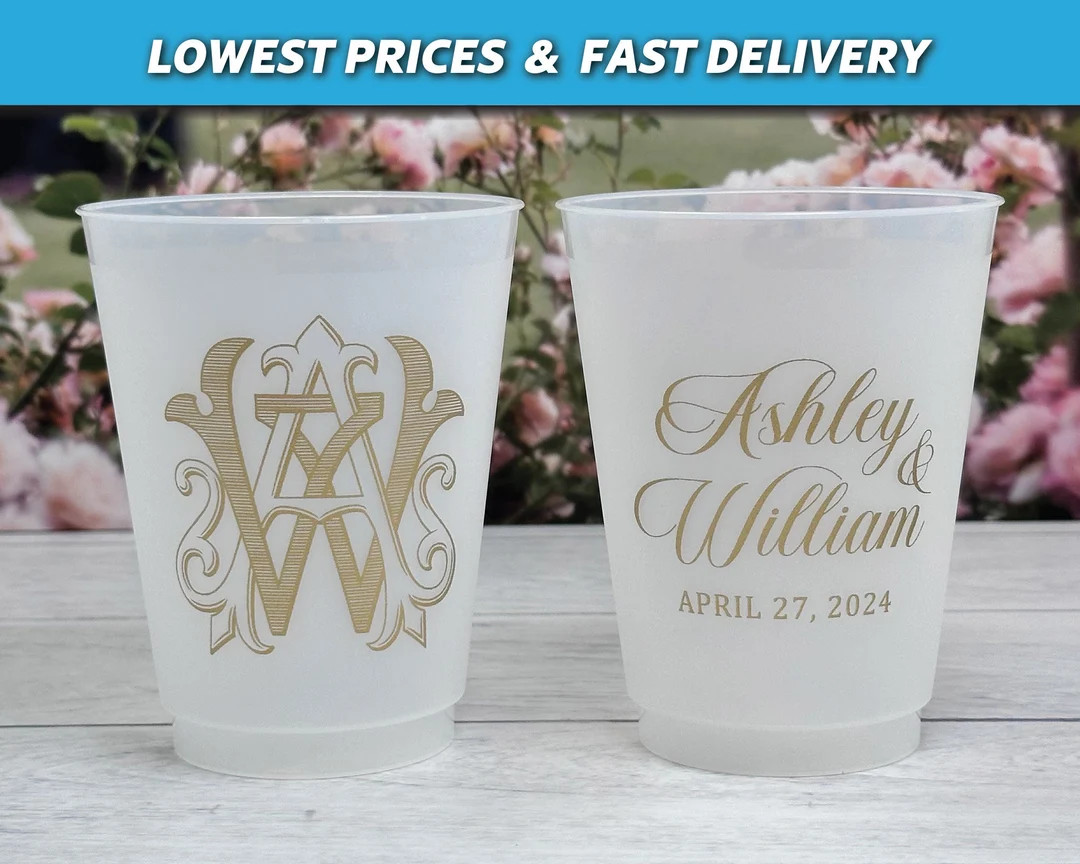 Personalized Wedding Cups Frost Flex Cups, Customizable for Couples, Perfect for Wedding Toasts &... | Etsy (US)