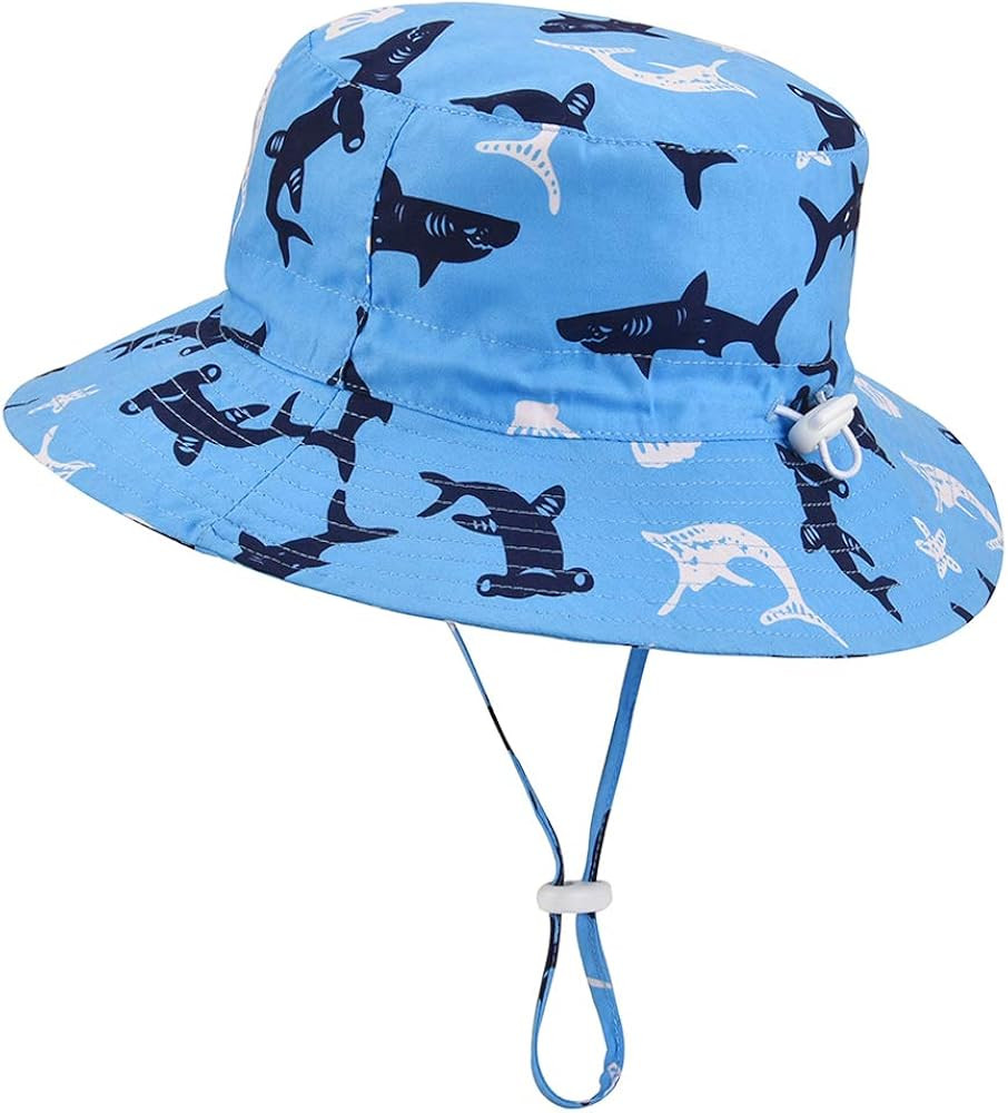 Baby Sun Hat Adjustable - Outdoor Toddler Swim Beach Pool Hat Kids UPF 50+ Wide Brim Chin Strap S... | Amazon (US)