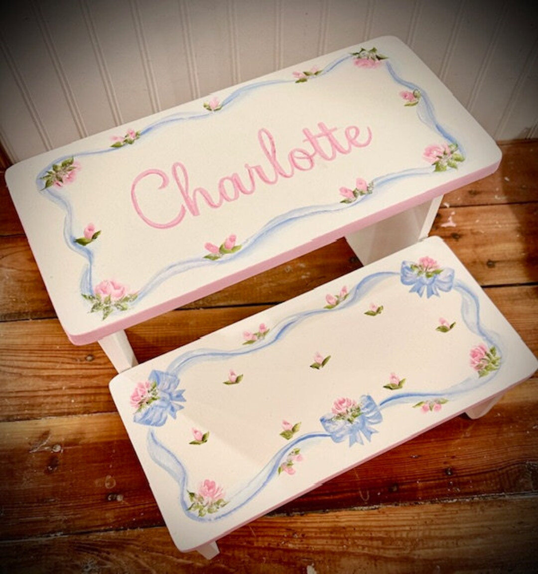 Coquette BOW Stools, Toddlers and Kids Girls,roses, Pink, Bathroom Stool, Personalized Gifts, Bab... | Etsy (US)