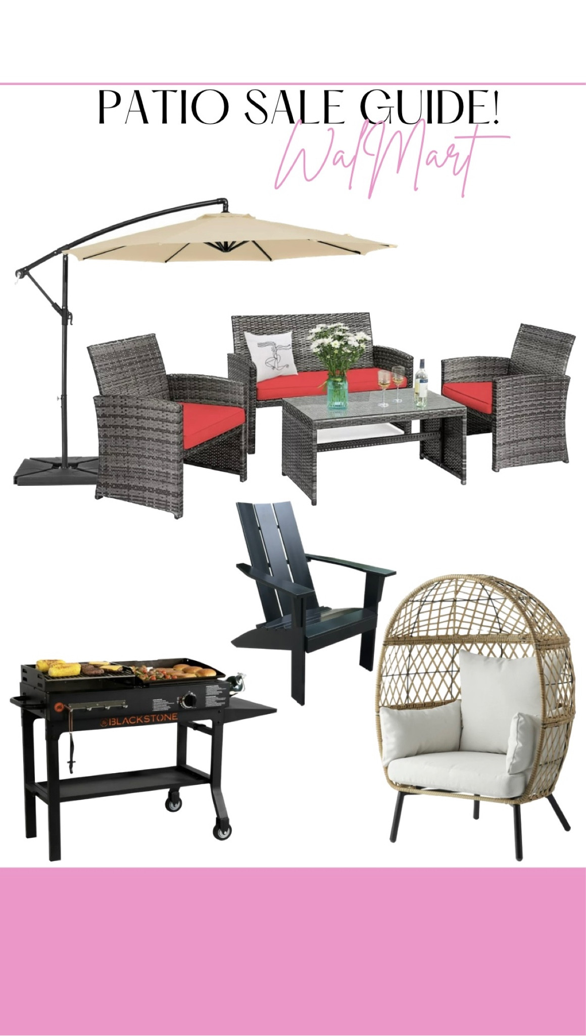 Walmart has some great deals on patio furniture right now!! 


Chairs, grills, patio sets, umbrellas! Check it out! 

#LTKFind #LTKhome #LTKSeasonal