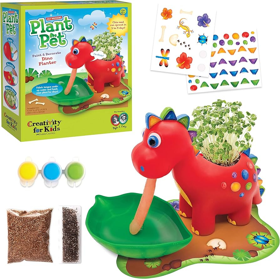 Creativity for Kids Dinosaur Self Watering Plant Pet, Kids DIY Kit, Dinosaur Crafts for Boys, Eas... | Amazon (US)