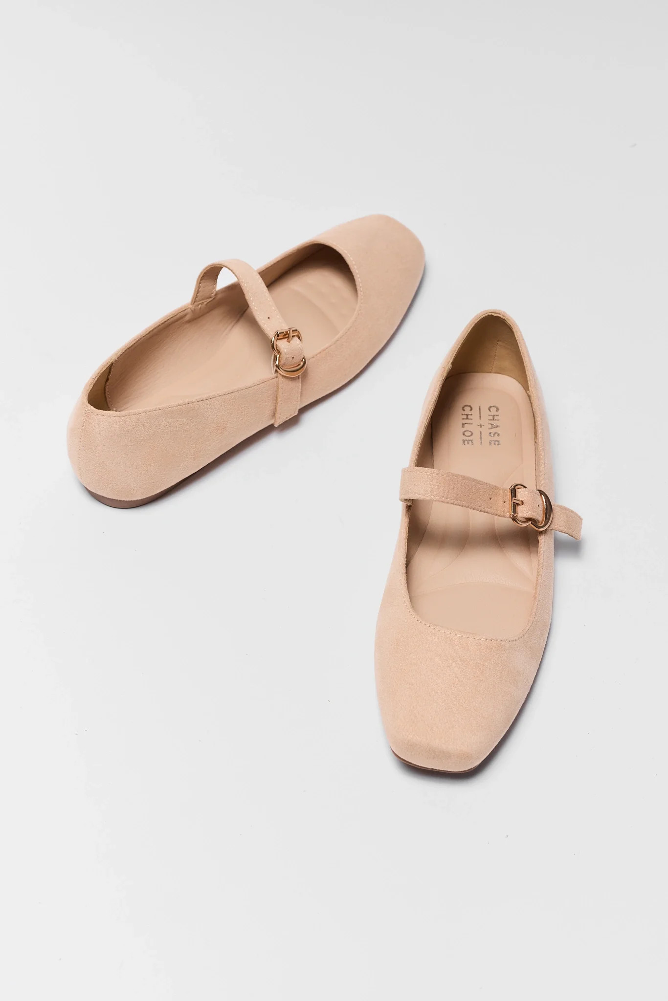 Ivory Faux Suede Ballet Flats | Avara