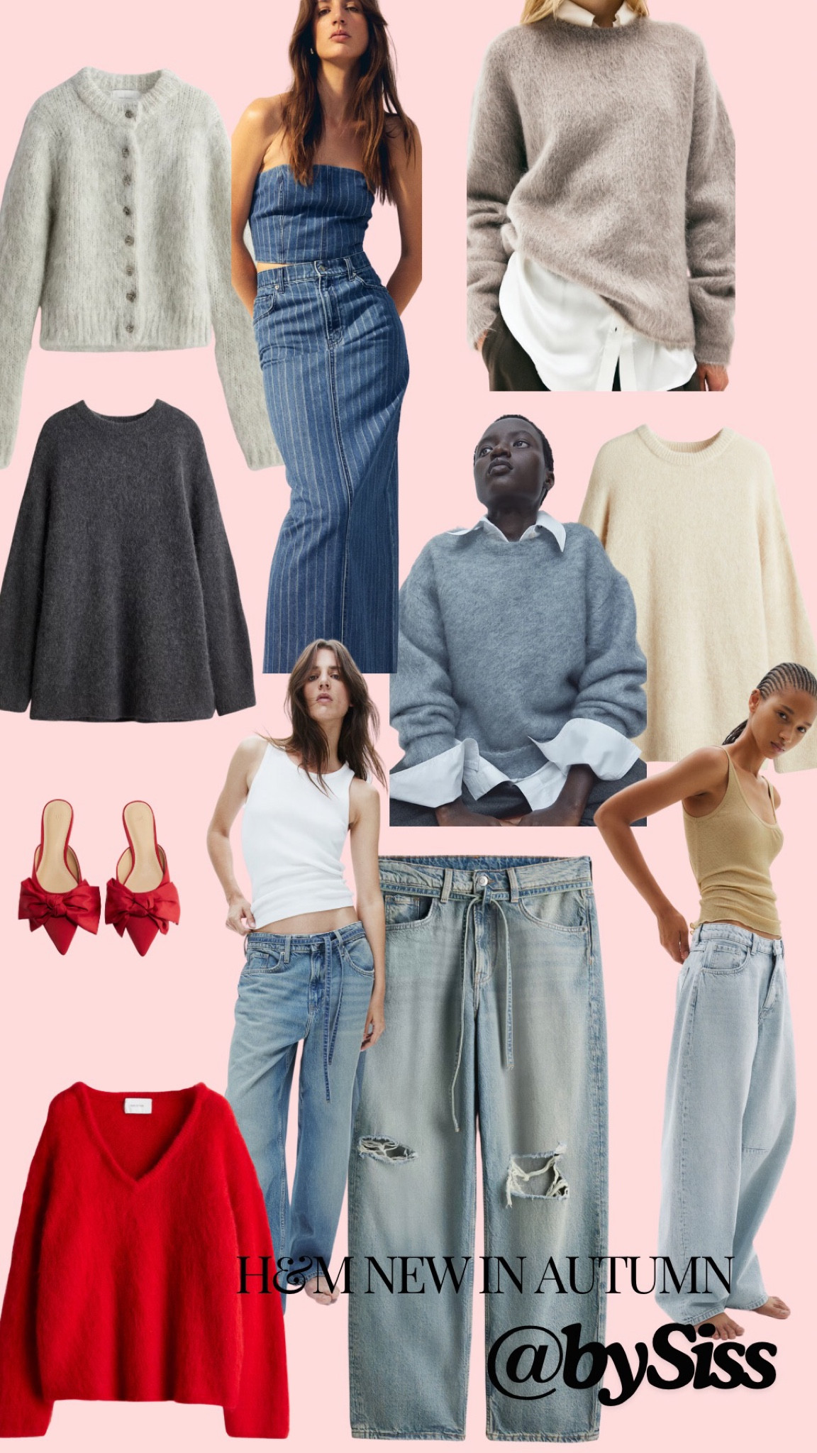 H&M new in Autumn 💕💕
We love the knits!! The colors we just love and the quality is amazing!! 
Also the denim fits are so new like this baggy and barrel one!! 🫶🏻🫶🏻 enjoy shopping xx 
Jeans, knit wear, Autumn style, fluffy knits 