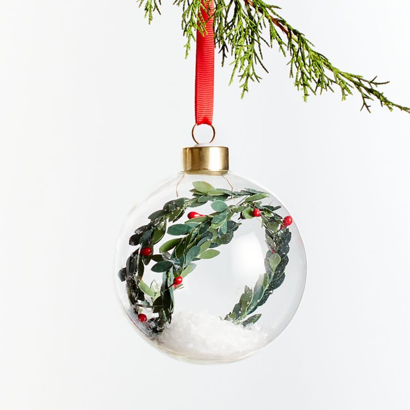 Berry Botanical in Glass Ball Christmas Tree Ornament + Reviews | Crate & Barrel | Crate & Barrel