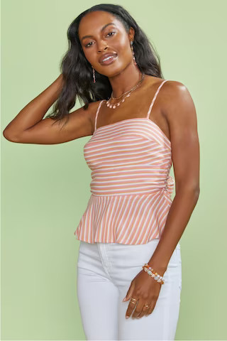 Chacie Stripe Bow Back Tank Top | Francesca's