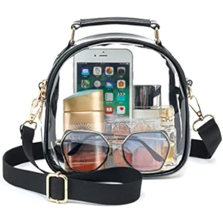 Clear Purse for Women, Clear Bag Stadium Approved, See Through Clear Handbag - Game Day | Amazon (US)