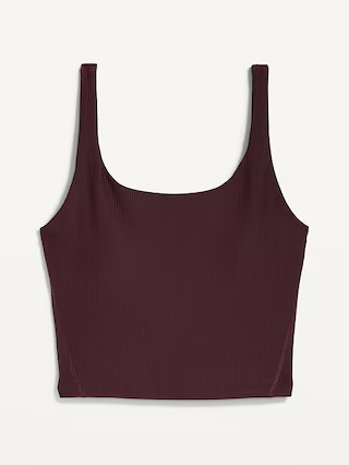 Light Support PowerSoft Ribbed Longline Sports Bra | Old Navy (US)