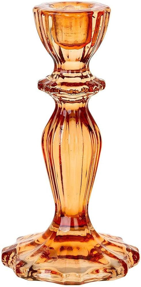 Talking Tables Boho Orange Glass Candlestick Holder, One Size,Glass Candle Holder Large | Amazon (US)