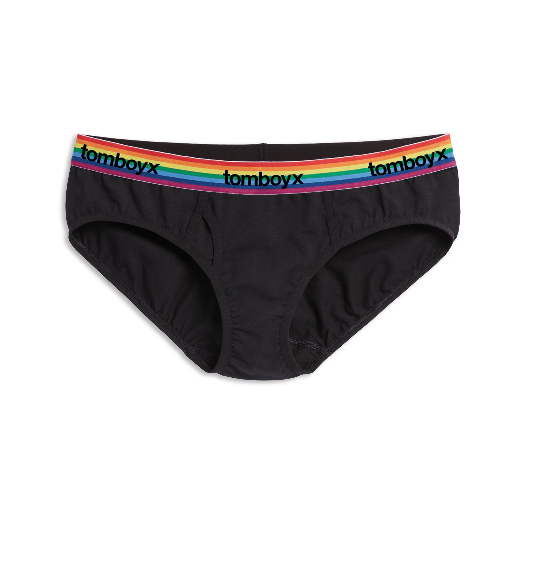 Iconic Briefs - Black Rainbow Logo | TomboyX