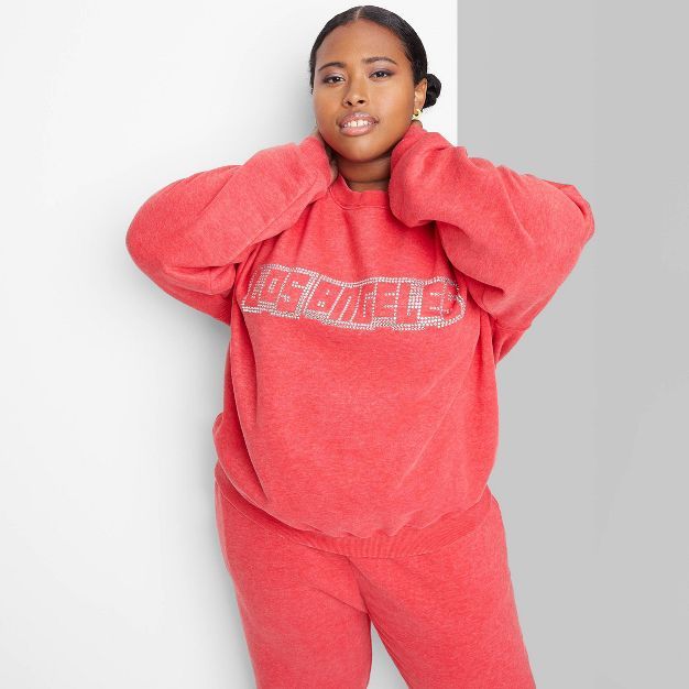 Women's Oversized Sweatshirt - Wild Fable™ Washed Red | Target
