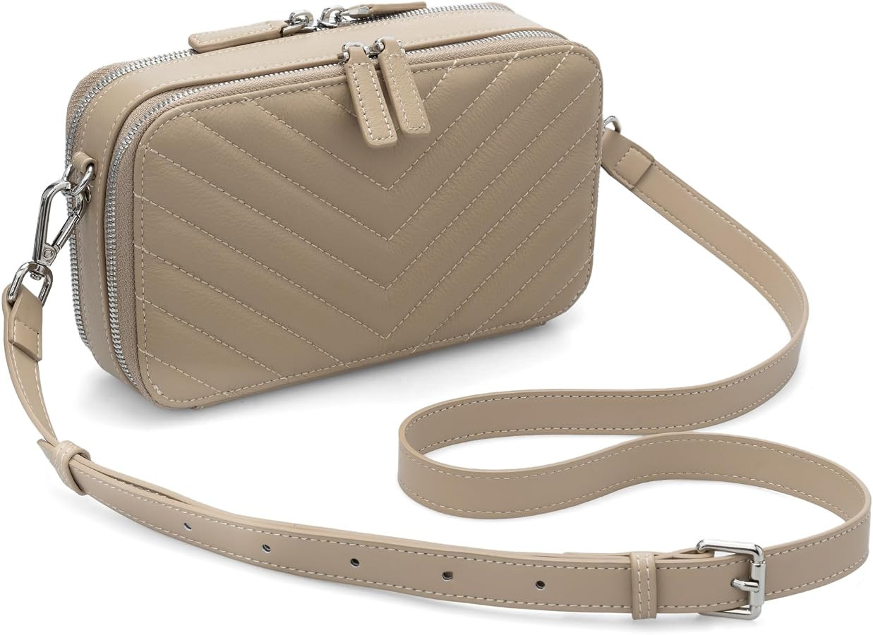 befen Quilted Genuine Leather Crossbody Bags for Women, Purses with Built in RFID Wallet, Woman C... | Amazon (US)