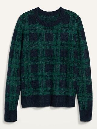 Cozy Plaid Crew-Neck Sweater for Women | Old Navy (US)