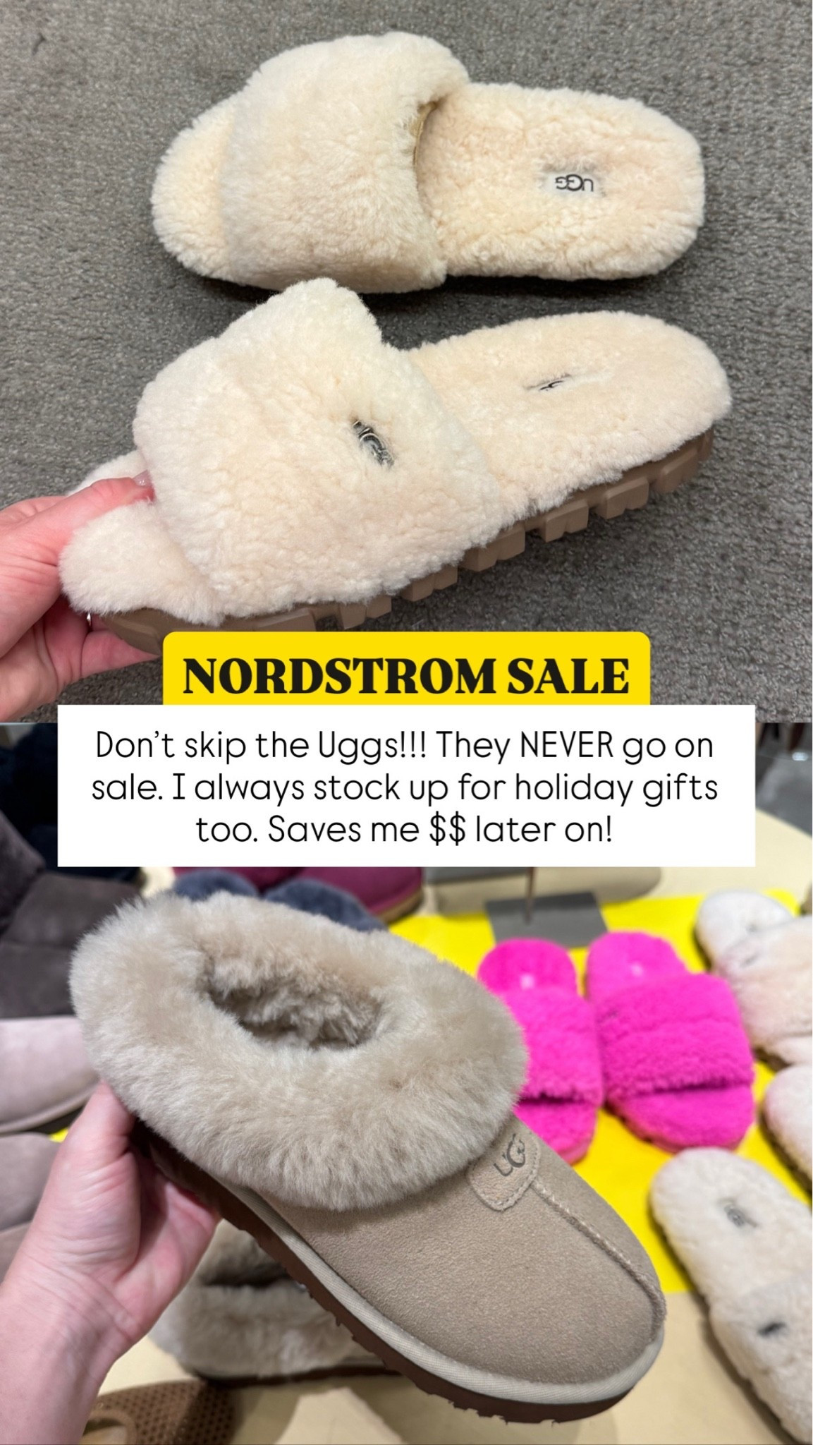 UGGs ￼ are included in the Nordstrom Sale and I would stock up on these for holiday gifts so that you can save money in the pre-fall NSale ￼ before holiday rolls around

#LTKSeasonal #LTKSaleAlert