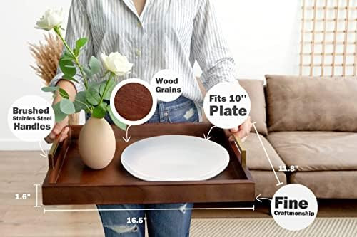 Wooden Serving Decorative Tray Home Decor with Handles Farmhouse Rustic Mordern Serving Tray for ... | Amazon (US)