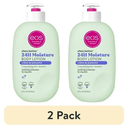 (2 pack) eos Shea Better Body Lotion- Creme de Pistachio, Soothes Dry Skin, 16 fl oz | Walmart (US)