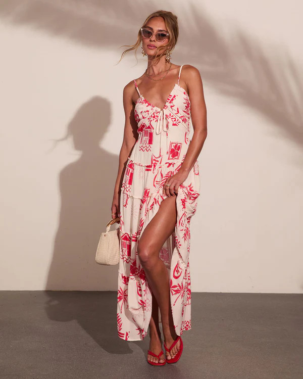 Harbor Nights Tropical Novelty Print Maxi Dress | VICI