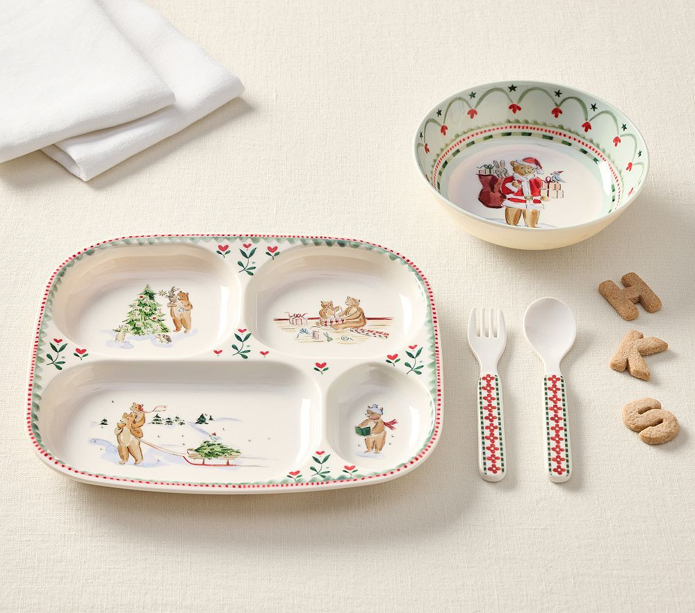 Riley Sheehey Christmas Nursery Feeding Set | Pottery Barn Kids