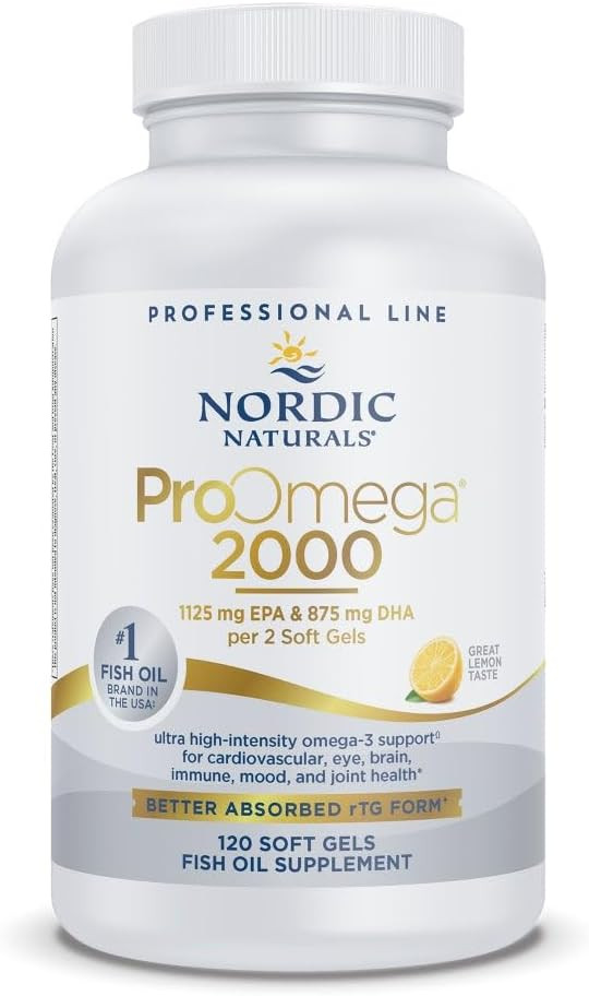 Nordic Naturals ProOmega 2000, Lemon Flavor - 120 Soft Gels - 2150 mg Omega-3 - Ultra High-Potenc... | Amazon (US)