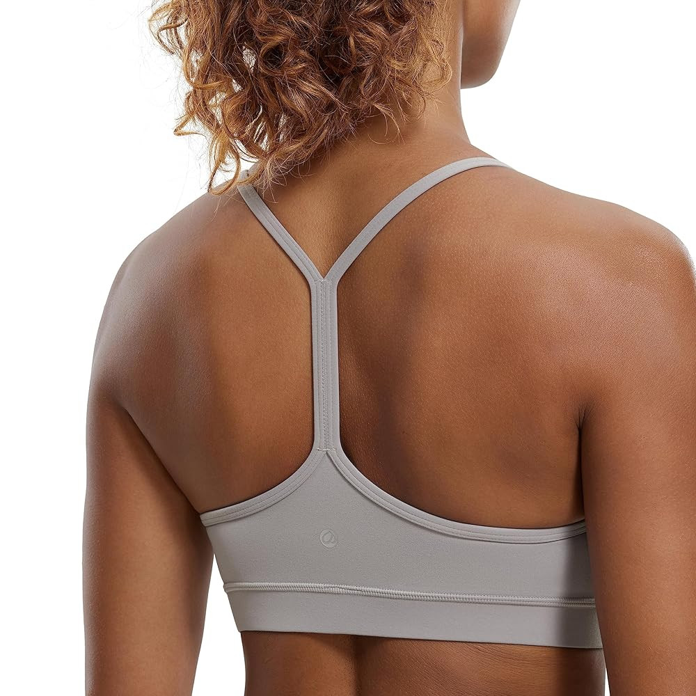 CRZ YOGA Butterluxe Womens Y Back Sports Bra - Padded Racerback Low Impact Spaghetti Thin Strap W... | Amazon (US)