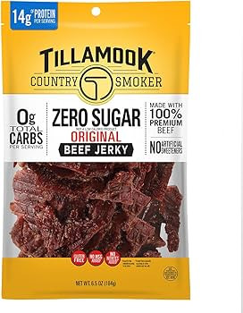 Tillamook Country Smoker Keto Friendly Zero Sugar Beef Jerky, Original, 6.5 Ounce | Amazon (US)