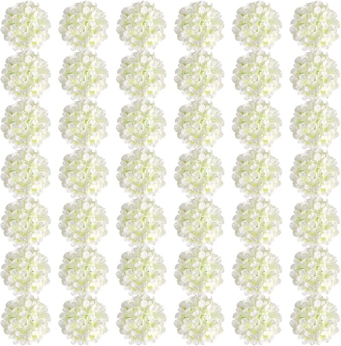 Auihiay 64 PCS Artificial Hydrangea Flowers, Silk Hydrangea Flowers Heads with Stems, Full Artifi... | Amazon (US)