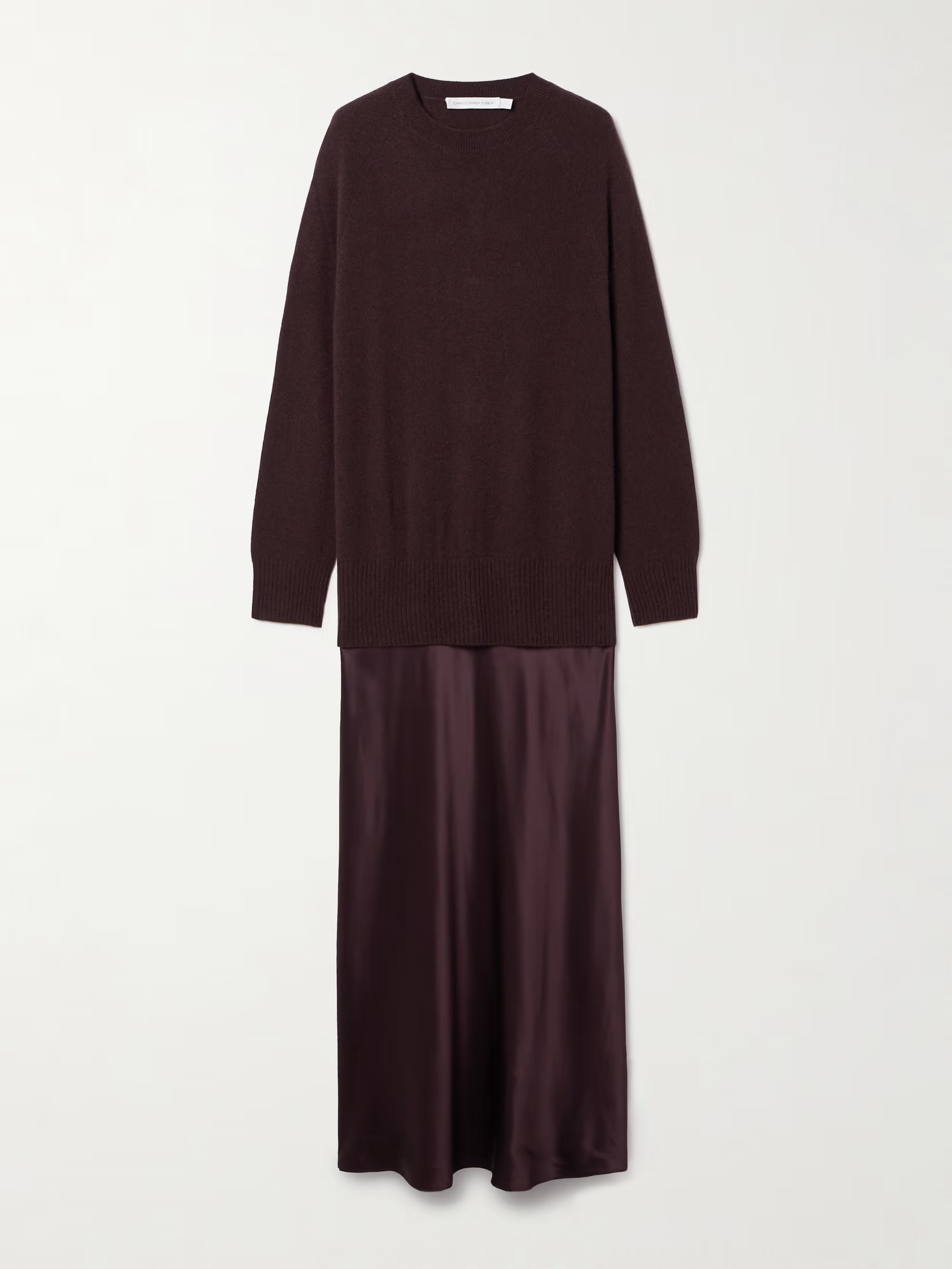 Monument cashmere and silk-satin maxi dress | NET-A-PORTER (UK & EU)