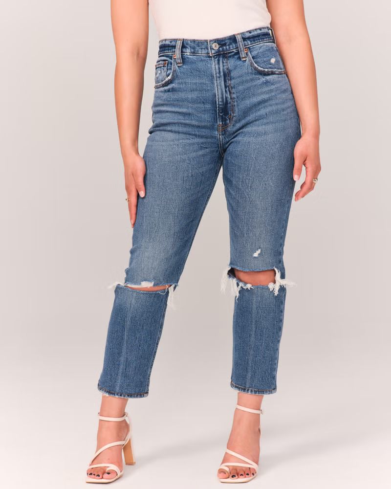 Ultra High Rise Ankle Straight Jean | Abercrombie & Fitch (US)