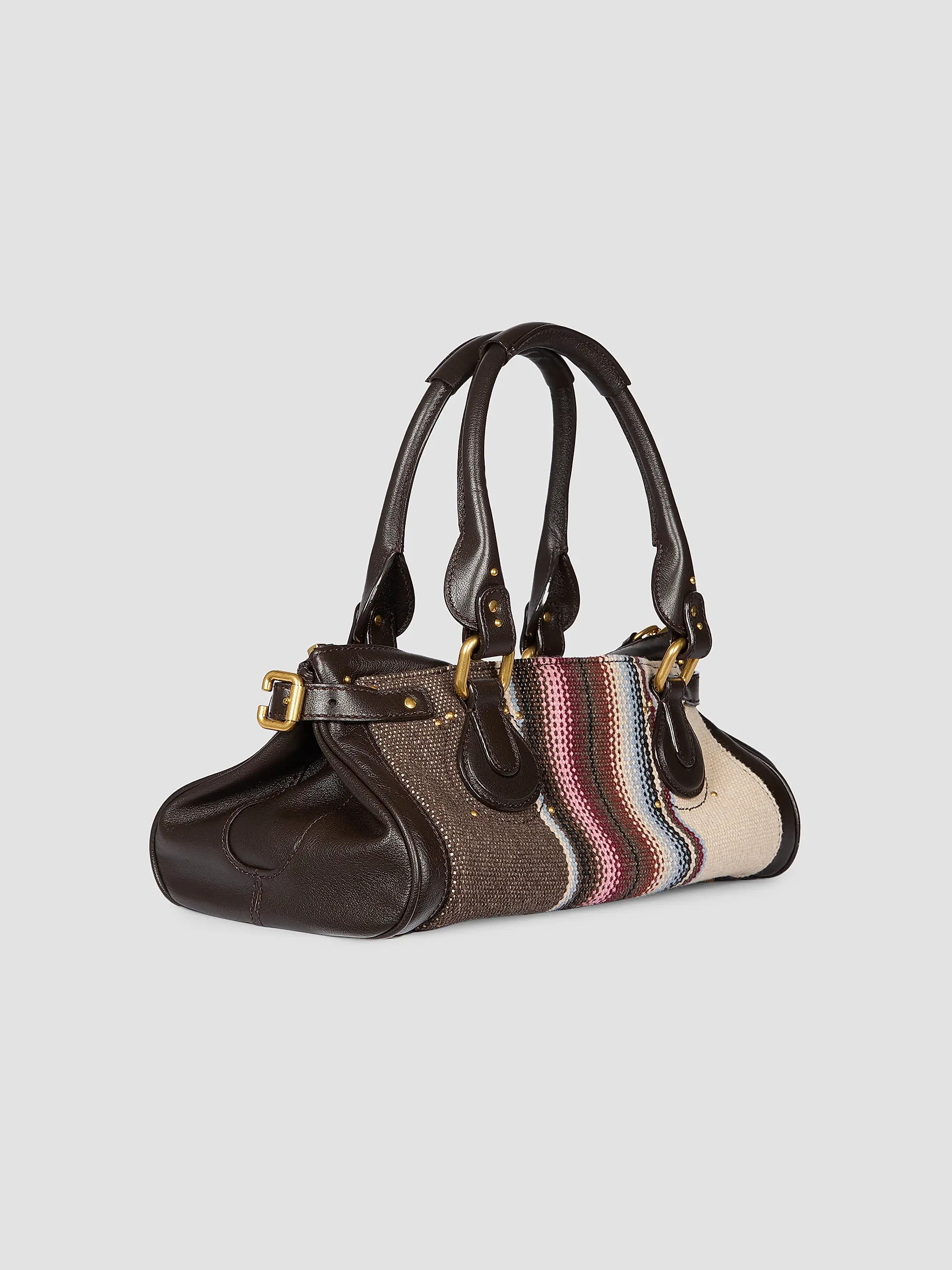 Chlo\u00e9 Paddington Striped Leather Shoulder Bag | Saks Fifth Avenue | Saks Fifth Avenue