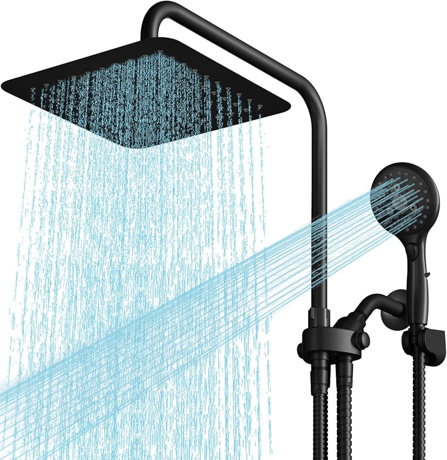 High Pressure Rainfall Shower Head with Handheld Combo: Upgrade Dual Shower Head with 10 Inch Fix... | Amazon (US)