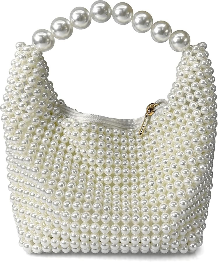Geiomoo Pearl Handbags, Sparkly Crossbody Beaded Evening Purses Bag for Women Gril | Amazon (US)