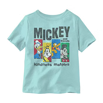 Disney Collection Little & Big Boys Crew Neck Mickey and Friends Mickey Mouse Short Sleeve Graphi... | JCPenney
