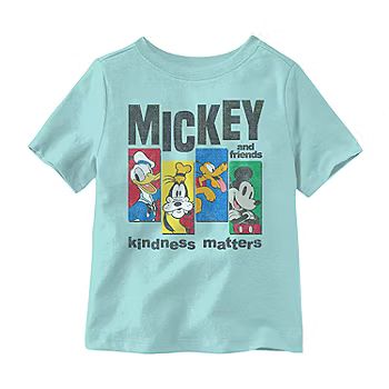 Disney Collection Little & Big Boys Crew Neck Mickey and Friends Mickey Mouse Short Sleeve Graphi... | JCPenney