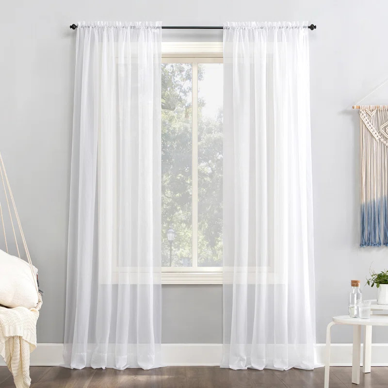 Wayfair Basics® Sheer Voile Rod Pocket Curtain Panel | Wayfair Professional
