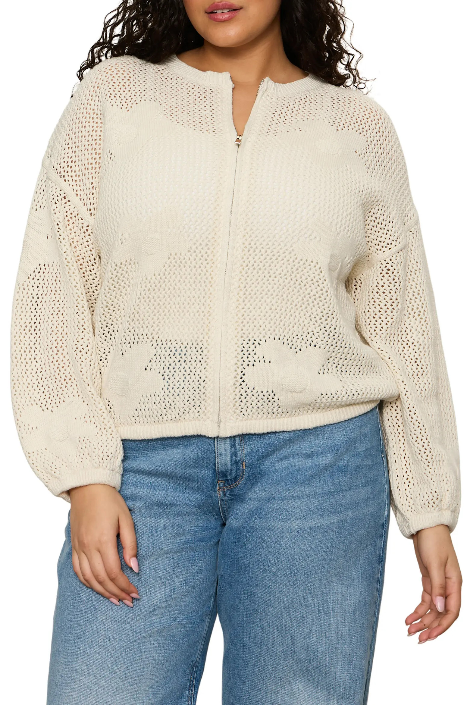 Daily Escape Front Zip Knit Sweater (Women) | Nordstrom | Nordstrom