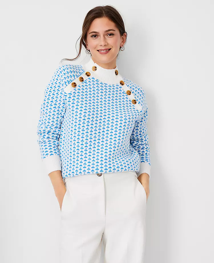 Chevron Raglan Sleeve Sweater | Ann Taylor (US)