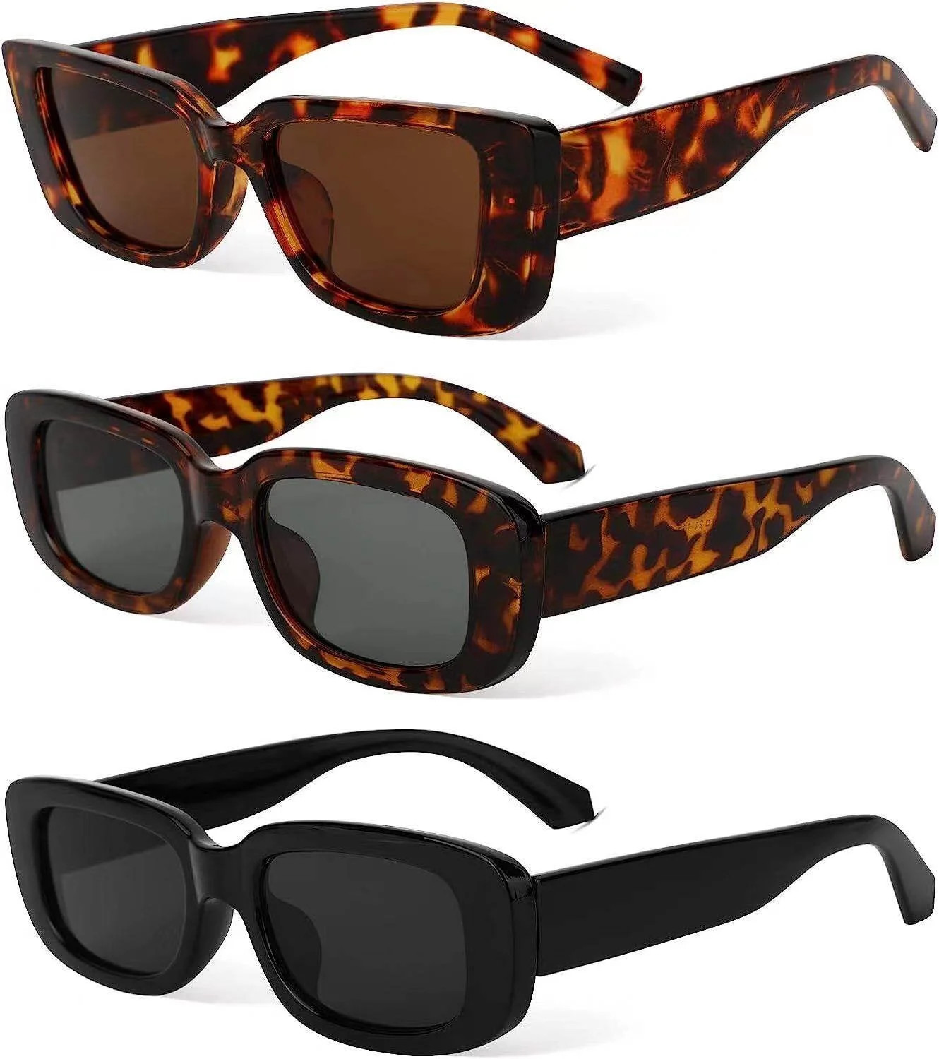 3 Pairs Women's Fashion Sunglasses, 90’s Vintage Retro Square Driving Glasses UV Protection Rec... | Walmart (US)