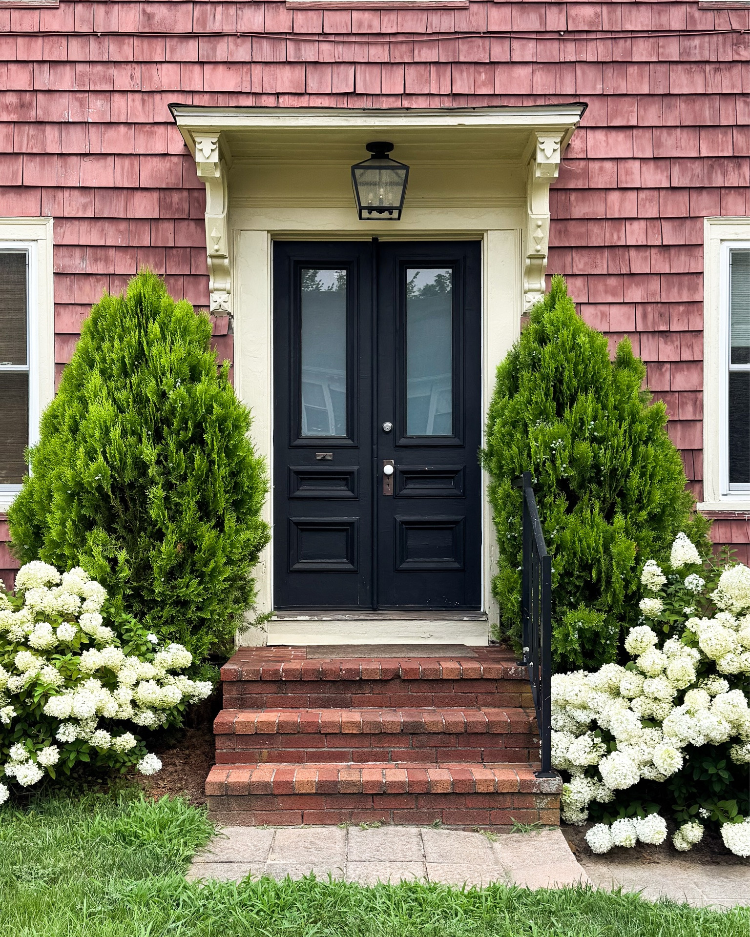 Exterior light fixture and black exterior door paint color. @Wayfair

#LTKHome