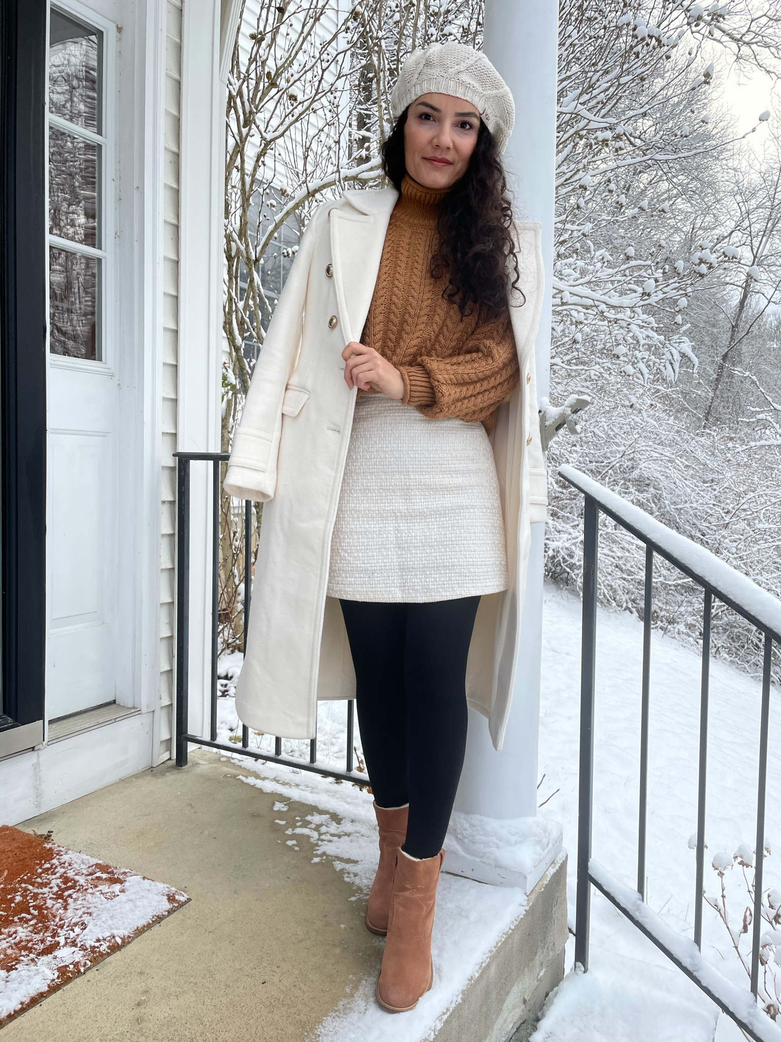 Winter white coat and outfit 
Coat: to to size S
Im 5.4, 123 p

#LTKunder100 #LTKworkwear