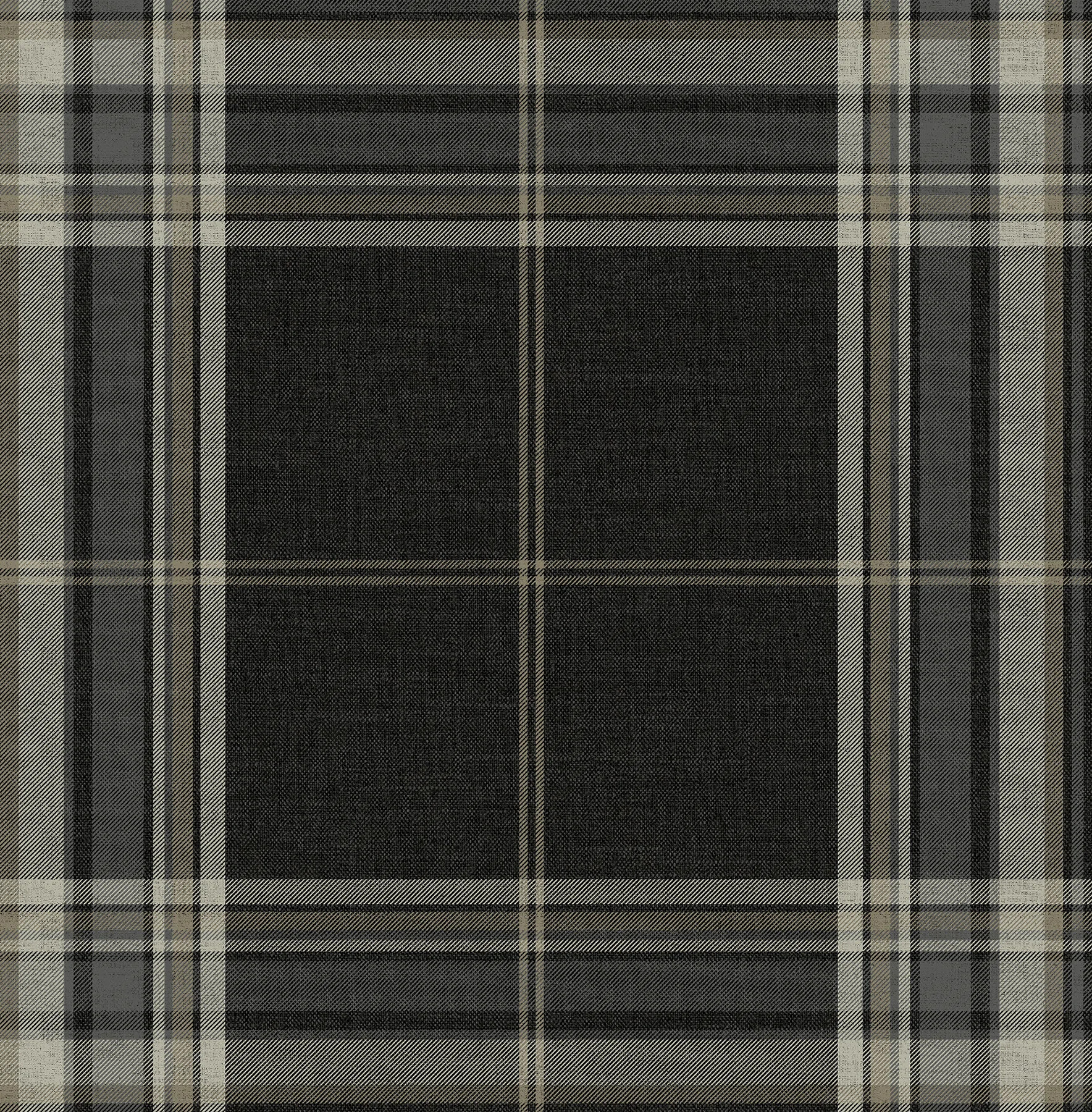 Westley Black Plaid Wallpaper | Perigold