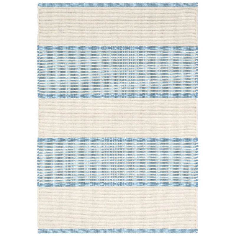 La Mirada Asiatic Blue Handwoven Cotton Rug | Annie Selke