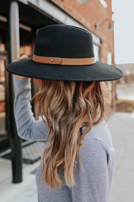 Belted Black Wide Brim Hat | Magnolia Boutique